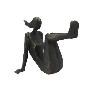 Porte-livres en aluminium robuste, écologique, fait à la main, Zahid Exports, sculptures abstraites modernes, ensemble pour table de travail - Product Image 4