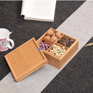Boîte de rangement en bois pour bonbons avec séparateurs, finition naturelle, design moderne, plateau de rangement pour sucreries et collations, fabriqué au Vietnam - Product Image 2
