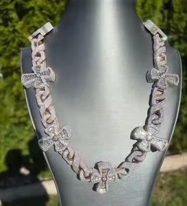 Cadena cubana Miami de 3 filas de estilo clásico para hombre, hecha a mano en plata de ley 925 con diamantes de moissanita, joyería de Hip Hop - Product Image 2