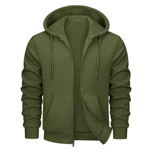 Sudadera con capucha y cremallera para hombre con ajuste personalizado Fabricante OEM con logotipo de tela cómodo y servicios de etiqueta privada - Product Image 1