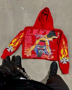 Básicos de alta calidad, sudadera de mezcla de algodón 100% algodón visita bordado antiguo logotipo personalizado térmico Puff estampado al por mayor - Product Image 1