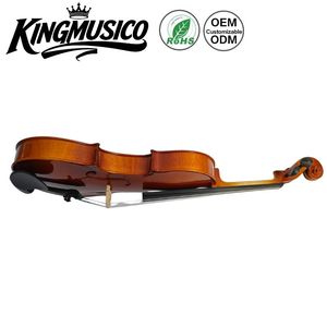 Violín KINGMUSICO 4/4 con tapa de abeto, diapasón de tilo teñido, clavijas de ébano teñido y cordal de fibra de carbono - Product Image 4