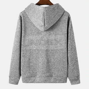 Sudadera con Capucha para Hombre INDEX, Diseño a Cuadros Grises con Bolsillo, Corte Ajustado, Informal, para Otoño, Tejida en Poliéster y Algodón - Product Image 2