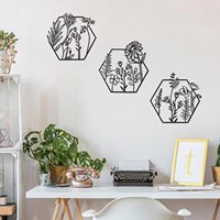 Ensemble d'autocollants muraux ronds en fer forgé style Art Déco, décoration pour la maison, le bureau, les mariages, art végétal multi-pièces
