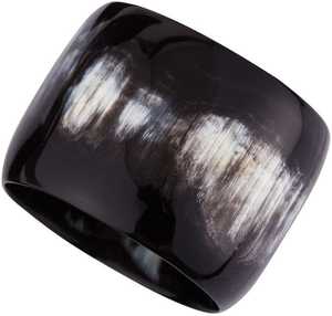 Juego de brazalete de cuerno de búfalo hecho a mano con cuentas de latón acabado negro pulido joyería de moda para mujer - Product Image 3