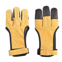 Guantes de tiro con arco sin dedos, ligeros, antideslizantes, transpirables, cortavientos, cálidos, de cuero profesional, nuevos para exteriores