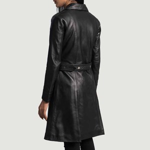 Abrigos Elegantes para Mujer, de Cuero Genuino, Hechos a Medida, Largos, de Poliéster, Resistentes a la Intemperie, Transpirables para Exteriores - Product Image 4