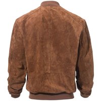 Veste en cuir de baseball pour hommes en gros, veste bomber vintage en daim