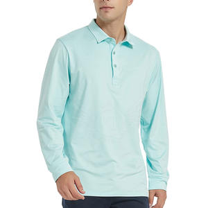 100% algodón liso en blanco personalizado hombres manga larga Polo cuello redondo manga larga Polo camisa de alta calidad - Product Image 2