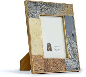 Handcrafted for Wood Resin <b>Photo</b> <b>Frame</b> Modern Home Decor Rustic Wall Table Display <b>Gift</b> <b>Wedding</b> Anniversary Office Bedroom - Product Image 2