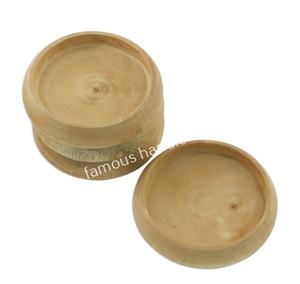 Tapis de tasse d'usine sous-verres en bois naturel en vrac avec logo de gravure au laser sous-verres en bois noyer bambou Logo personnalisé rond cadeau vierge - Product Image 3