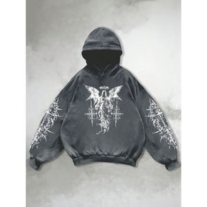 Sudadera con capucha de gran tamaño de algodón grueso 100% personalizada para hombres, ropa informal térmica transpirable de peso pesado, cuello con capucha estampado de invierno - Product Image 2