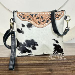 Bolso de Mano Mini Cruzado de Cuero Vacuno con Diseño Floral Vintage, Estilo Occidental, para Hombro o Muñeca, Venta al Por Mayor - Product Image 1