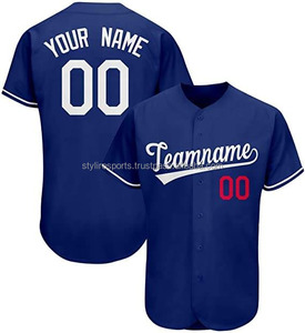 Ropa deportiva unisex de poliéster sublimado OEM, camiseta de béisbol personalizable, estampado de nombre, patrón liso, camisetas personalizadas en blanco baratas, comprar - Product Image 2