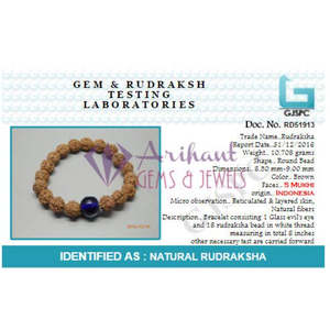 กำไลข้อมือลูกปัดละเอียด Evil Eye (Nazar Suraksha Kawach) 5 หน้า/รูปแบบ อินโดนีเซีย รูดราคาช หินธรรมชาติแท้ รับรองคุณภาพ สำหรับโหราศาสตร์ - Product Image 4