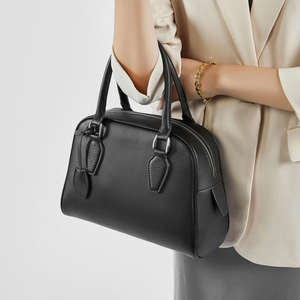 Vente chaude grande capacité femmes sac à main première couche en cuir véritable Boston sac fermeture éclair Simple mode dames - Product Image 2