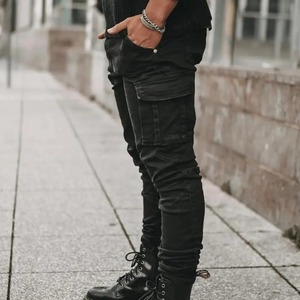 Pantalones de mezclilla ajustados de calidad superior, pantalones vaqueros transpirables de algodón 100% para hombre, pantalones de lápiz informales con estilo personalizado - Product Image 4