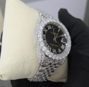 Montre analogique à mouvement Miyota automatique en acier inoxydable de luxe RX Brilliant Cut VVS Moissanite Collection Hip Hop - Product Image 3