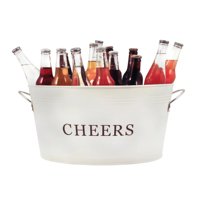 Ficelle grands bacs à boissons rouges seaux à glace en métal galvanisé avec poignée pour les célébrations de mariage refroidisseurs de bière