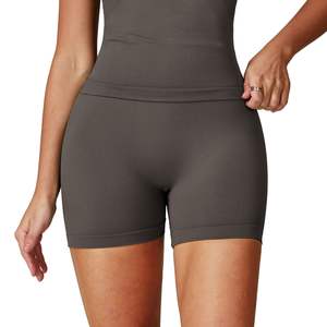Pantalones cortos de yoga sin costuras de cintura alta de secado rápido para mujer, pantalones cortos transpirables cómodos para Correr y levantar glúteos para mujer - Product Image 5