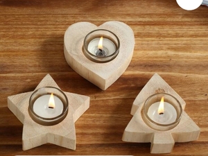 Soporte de vela de mesa Soporte de vela de madera hecho a mano Evento Fiesta Boda y decoración de Navidad Portavelas de India - Product Image 3