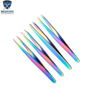 Customize Eyebrow Tweezers Stainless Steel Pointed Slanted Flat Angled Tips Precision Control Beauty Instruments - Product Image 4