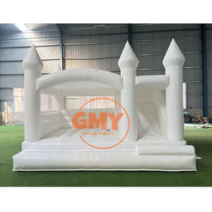 Château gonflable pour enfants à prix avantageux, couleur beige, avec toboggan - Product Image 5
