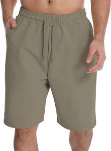 Men Summer Lightweight Breathable Fashion Trendy Loose Casual <b>Shorts</b> <b>Zipper</b> Fly 100% Polyester Worsted Knitted Mid Waist Solid - Product Image 5