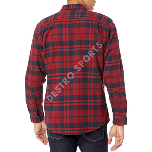 Veste polaire épaisse à carreaux en flanelle de coton pour hommes d'hiver en gros Robe à manches longues doublée matelassée Chemise à carreaux pour homme - Product Image 6