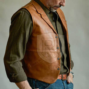 Chaleco de Cuero Transpirable de Alta Calidad para Hombre, Ropa de Abrigo Informal de Invierno, Servicio OEM, Opciones Personalizadas, Hecho en Pakistán - Product Image 3