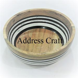 Cuencos para servir ensaladas hechos a mano, cuenco de madera decorativo de resina epoxi para servir aperitivos de frutas, decoración de Mesa para el hogar del Hotel - Product Image 4