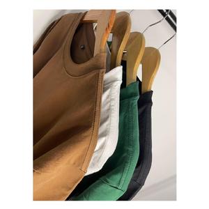 T-Shirt décontracté à manches courtes pour femmes teint en fil tricoté multi-taille longueur régulière anti-boulochage tenue quotidienne décoration de Logo personnalisé - Product Image 5