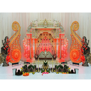 Stylish Peacock-Themed Indian Wedding Mandap Portable Royal Manavarai Mandap New <b>Model</b> Newyork - Product Image 1