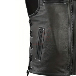 Chaleco de Cuero para Hombre sin Mangas, Transpirable, Impermeable, Ecológico, Diseño Personalizado, Moda 2025, Precio Razonable, MOQ Bajo - Product Image 5