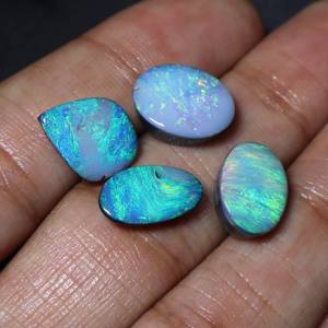 16 Carat Lot Australian Opal Doublet Cabochon Multi <b>Fire</b> Opal Doublet for Jewelry Making Wholesaler Price - Product Image 3