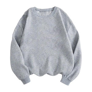 Sudadera informal de algodón 100% de gran tamaño para mujer, jersey de manga larga, cuello redondo, capucha, forro liso teñido, primavera invierno - Product Image 6