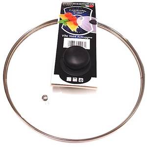 Tapa de Vidrio Transparente Cromada 420 de 32 cm para Olla Térmica Metalsomma - Product Image 1