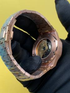 Best Seller 41mm Black Dial Rose Tone Stainless Steel Mechanical Automatic Analog <b>Wrist</b> <b>Watch</b> For <b>Men</b> Fashion At Wholesale Price - Product Image 5