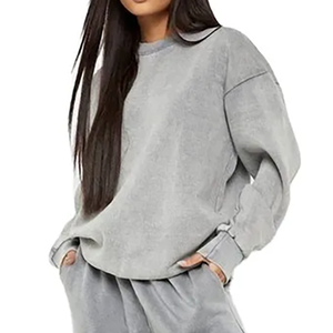 Producto de ropa deportiva, ropa de calle informal, figuras de hombros caídos, sudaderas con capucha transpirables ecológicas, Sudadera de punto para mujer - Product Image 6