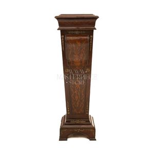 Colonne décorative en bois avec plateau en marbre de luxe - Product Image 3