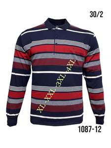 เสื้อยืดแขนยาวลายทางผู้ชาย ผลิตจากผ้าเนื้อนุ่ม สวมใส่สบาย ไซส์ใหญ่ สไตล์ลำลอง คุณภาพดี ผ้า 30/2 - Product Image 4