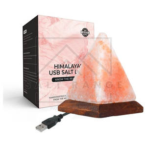 Lámpara de Sal Piramidal del Himalaya Tallada a Mano, de Alta Calidad, 100% Sal Pura, Tacto Real, Decoración para el Hogar, Hecha en Pakistán - Product Image 1