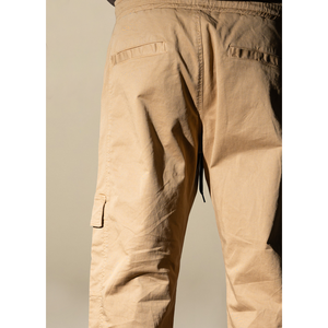 Pantalones cargo de algodón para hombre de estilo italiano de sastrería Ajuste regular con cordón elástico Teñido para 98% algodón 2% Ea - Product Image 2