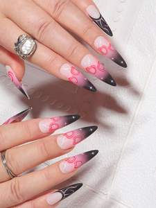 24 Uds. Fábrica al por mayor Stiletto largo Prensa en <span class=keywords><strong>uñas</strong></span> acrílicas con lima <span class=keywords><strong>de</strong></span> <span class=keywords><strong>uñas</strong></span> logotipo personalizado tamaño corto tipo falso Modelo <span class=keywords><strong>de</strong></span> punta <span class=keywords><strong>de</strong></span> <span class=keywords><strong>uñas</strong></span> - Product Image 5