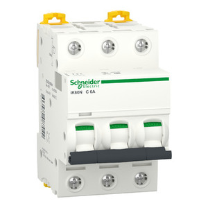 Interruttore Automatico Miniaturizzato SCHNEIDER ELECTRIC A9K24306 IK60N 3P-6A Curva C - Product Image 1