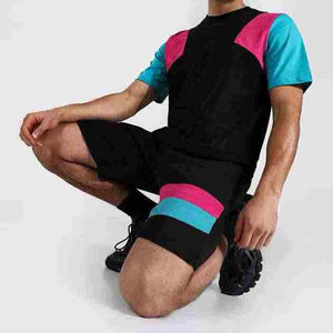 Streetwear décontracté pour hommes ensemble t-shirt et short d'été à manches courtes imprimé respirant vêtements en coton - Product Image 5