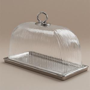 ถาดโดมเค้กอลูมิเนียมและแก้วแนววินเทจตกแต่งด้วยสำเนียงการรับประทานอาหารแบบแฮนด์เมด - Product Image 6