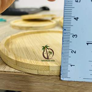 Coco-Eco-posavasos de bambú redondo personalizado, diseño de bambú redondo, ecológico, de madera, para bebidas - Product Image 2