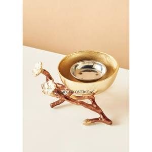 Soporte de Base de diseñador de flores de Metal de Calidad exclusiva para forma redonda chapado en oro incienso Bakhoor quemador hogar fragancia suministros - Product Image 1