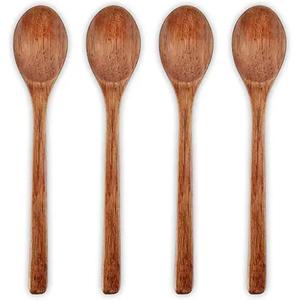 Cuillère en bois lisse de qualité supérieure pour manger sans danger pour la bouche avec longue poignée pour une cuisine à prise facile Cuillère en bois essentielle - Product Image 5